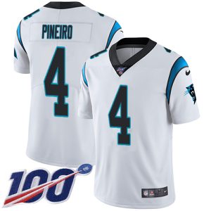 Panthers #4 Eddy Pineiro White Men's Stitched NFL 100th Season Vapor Untouchable Limited Jersey