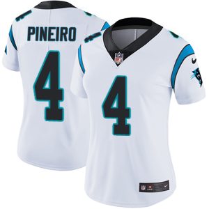 Panthers #4 Eddy Pineiro White Women's Stitched NFL Vapor Untouchable Limited Jersey