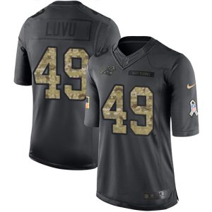 wholesale Panthers #49 Frankie Luvu Black Men's Stitched NFL Limited 2016 Salute to Service Jersey