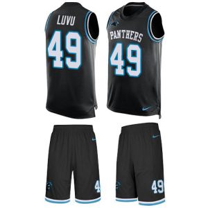 Panthers #49 Frankie Luvu Black Team Color Men's Stitched NFL Limited Tank Top Suit Jersey