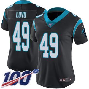 cheap Panthers #49 Frankie Luvu Black Team Color Women's Stitched NFL 100th Season Vapor Untouchable Limited Jersey