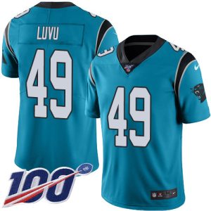 panthers #49 frankie luvu blue alternate youth stitched nfl 100th season vapor untouchable limited wholesale jersey