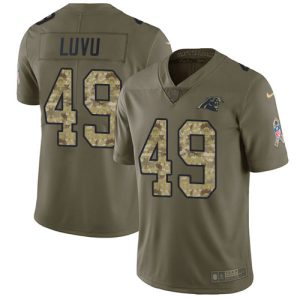 wholesale Panthers #49 Frankie Luvu Olive/Camo Men's Stitched NFL Limited 2017 Salute To Service Jersey