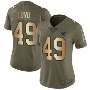 panthers #49 frankie luvu olive/gold women's stitched nfl limited 2017 salute to service cheap jersey