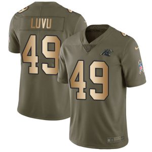 Panthers #49 Frankie Luvu Olive/Gold Youth Stitched NFL Limited 2017 Salute To Service Jersey