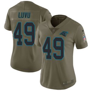 replica Panthers #49 Frankie Luvu Olive Women's Stitched NFL Limited 2017 Salute To Service Jersey