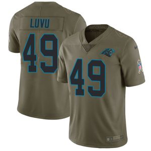 Panthers #49 Frankie Luvu Olive Youth Stitched NFL Limited 2017 Salute To Service Jersey