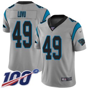 panthers #49 frankie luvu silver men's stitched nfl limited inverted legend 100th season cheap jersey