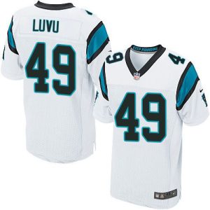 panthers #49 frankie luvu white men's stitched nfl new elite customized jersey