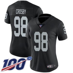 elite Raiders #98 Maxx Crosby Black Team Color Women's Stitched NFL 100th Season Vapor Untouchable Limited Jersey