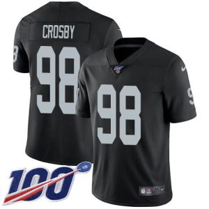 raiders #98 maxx crosby black team color youth stitched nfl 100th season vapor untouchable limited wholesale jersey