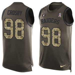 raiders #98 maxx crosby green men's stitched nfl limited salute to service tank top authentic jersey