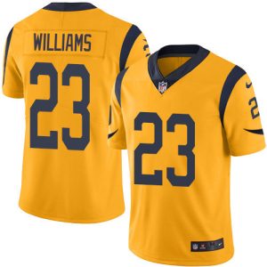 Rams #23 Kyren Williams Gold Men's Stitched NFL Limited Rush 100th Season Jersey