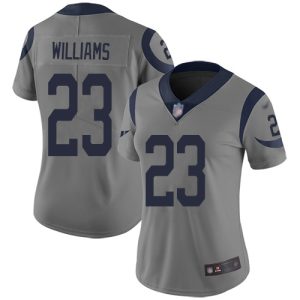 rams #23 kyren williams gray women's stitched nfl limited inverted legend cheap jersey