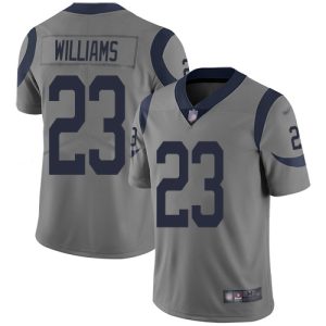 personalized Rams #23 Kyren Williams Gray Youth Stitched NFL Limited Inverted Legend Jersey