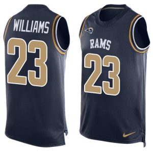 authentic Rams #23 Kyren Williams Navy Blue Team Color Men's Stitched NFL Limited Tank Top Jersey