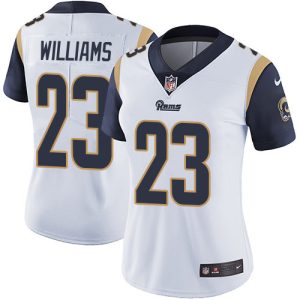 personalized Rams #23 Kyren Williams White Women's Stitched NFL Vapor Untouchable Limited Jersey