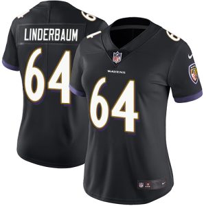 cheap Ravens #64 Tyler Linderbaum Black Alternate Women's Stitched NFL Vapor Untouchable Limited Jersey