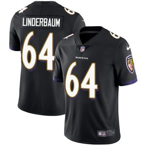 Ravens #64 Tyler Linderbaum Black Alternate Youth Stitched NFL Vapor Untouchable Limited Jersey