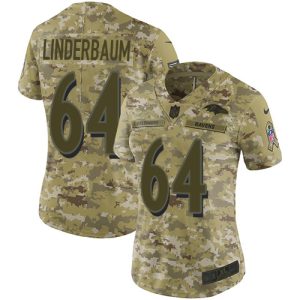 ravens #64 tyler linderbaum camo women's stitched nfl limited 2018 salute to service cheap jersey