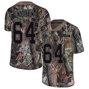 ravens #64 tyler linderbaum camo youth stitched nfl limited rush realtree personalized jersey