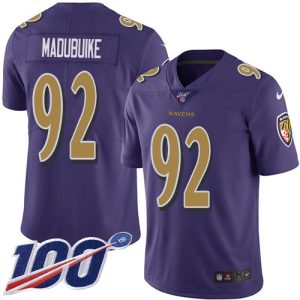 ravens #92 justin madubuike purple youth stitched nfl limited rush 100th season wholesale jersey