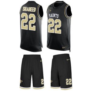 saints #22 rashid shaheed black team color men's stitched nfl limited tank top suit personalized jersey