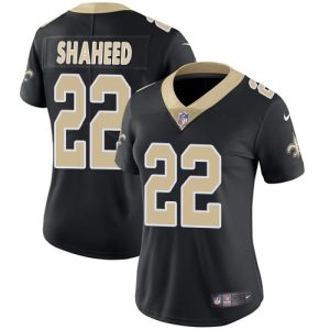 saints #22 rashid shaheed black team color women's stitched nfl vapor untouchable limited wholesale jersey