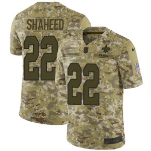 customized Saints #22 Rashid Shaheed Camo Men's Stitched NFL Limited 2018 Salute To Service Jersey