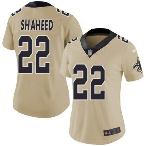 saints #22 rashid shaheed gold women's stitched nfl limited inverted legend wholesale jersey