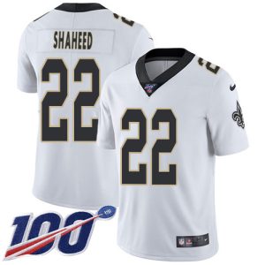 Saints #22 Rashid Shaheed White Youth Stitched NFL 100th Season Vapor Limited Jersey