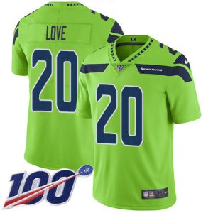 elite Seahawks #20 Julian Love Green Men's Stitched NFL Limited Rush 100th Season Jersey