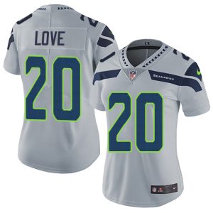 wholesale Seahawks #20 Julian Love Grey Alternate Women's Stitched NFL Vapor Untouchable Limited Jersey