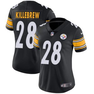 steelers #28 miles killebrew black team color women's stitched nfl vapor untouchable limited cheap jersey