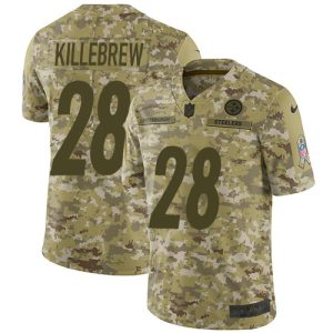 Steelers #28 Miles Killebrew Camo Men's Stitched NFL Limited 2018 Salute To Service Jersey