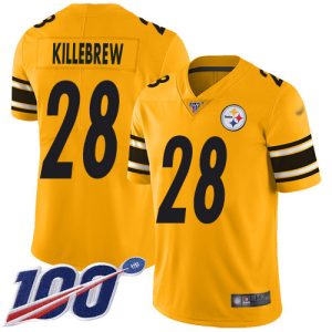 steelers #28 miles killebrew gold men's stitched nfl limited inverted legend 100th season wholesale jersey