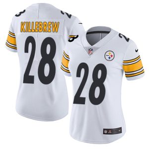 steelers #28 miles killebrew white women's stitched nfl vapor untouchable limited replica jersey