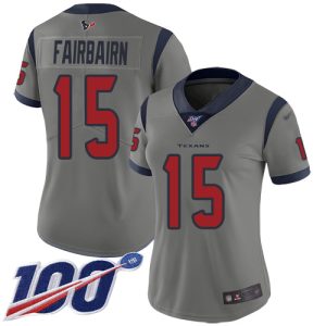 Texans #15 Ka'imi Fairbairn Gray Women's Stitched NFL Limited Inverted Legend 100th Season Jersey