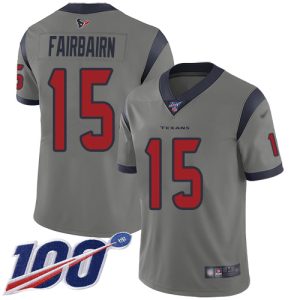 Texans #15 Ka'imi Fairbairn Gray Youth Stitched NFL Limited Inverted Legend 100th Season Jersey