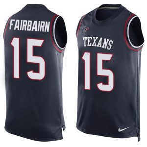 authentic Texans #15 Ka'imi Fairbairn Navy Blue Team Color Men's Stitched NFL Limited Tank Top Jersey