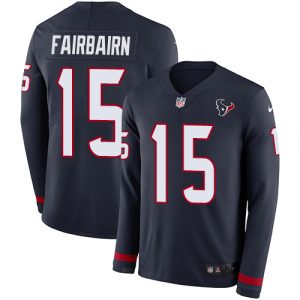 Texans #15 Ka'imi Fairbairn Navy Blue Team Color Men's Stitched NFL Limited Therma Long Sleeve Jersey