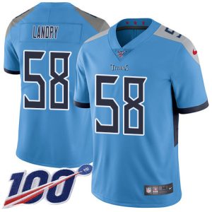 replica Titans #58 Harold Landry Light Blue Alternate Youth Stitched NFL 100th Season Vapor Limited Jersey