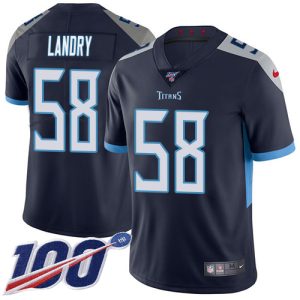 titans #58 harold landry navy blue team color men's stitched nfl 100th season vapor limited wholesale jersey