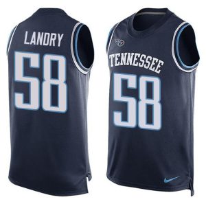 Titans #58 Harold Landry Navy Blue Team Color Men's Stitched NFL Limited Tank Top Jersey