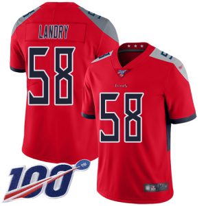 Titans #58 Harold Landry Red Men's Stitched NFL Limited Inverted Legend 100th Season Jersey