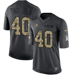 vikings #40 ivan pace jr. black men's stitched nfl limited 2016 salute to service elite jersey