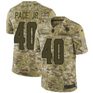 Vikings #40 Ivan Pace Jr. Camo Youth Stitched NFL Limited 2018 Salute To Service Jersey