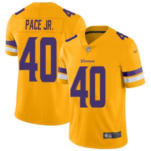 Vikings #40 Ivan Pace Jr. Gold Men's Stitched NFL Limited Inverted Legend Jersey