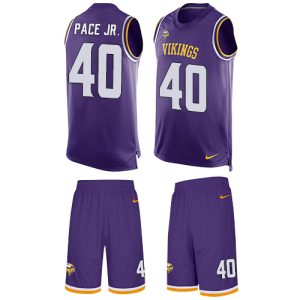 Vikings #40 Ivan Pace Jr. Purple Team Color Men's Stitched NFL Limited Tank Top Suit Jersey