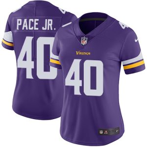 wholesale Vikings #40 Ivan Pace Jr. Purple Team Color Women's Stitched NFL Vapor Untouchable Limited Jersey